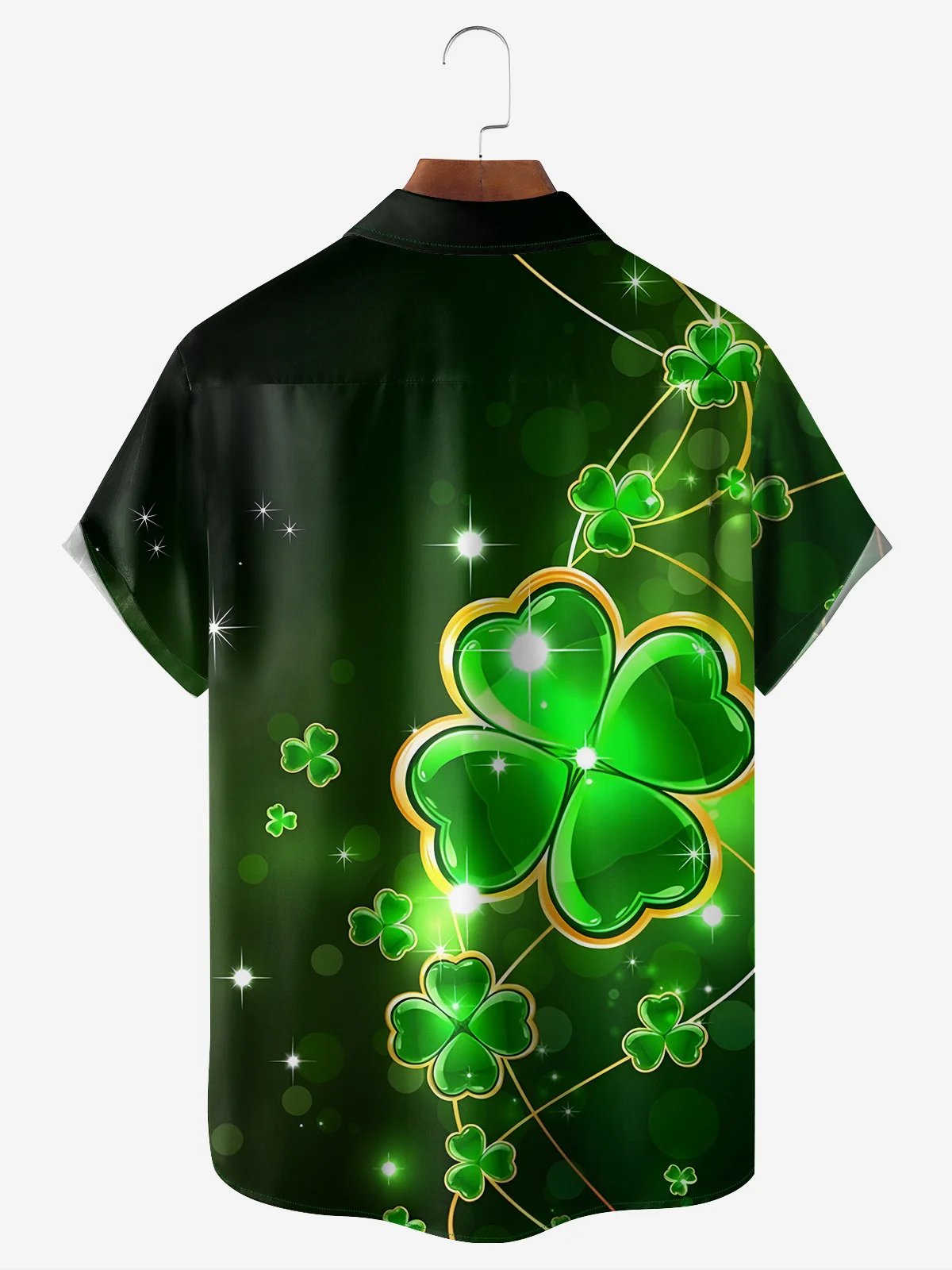 Royaura® St. Patrick's Day Print Men's Button Pocket Short Sleeve Shirt Big & Tall