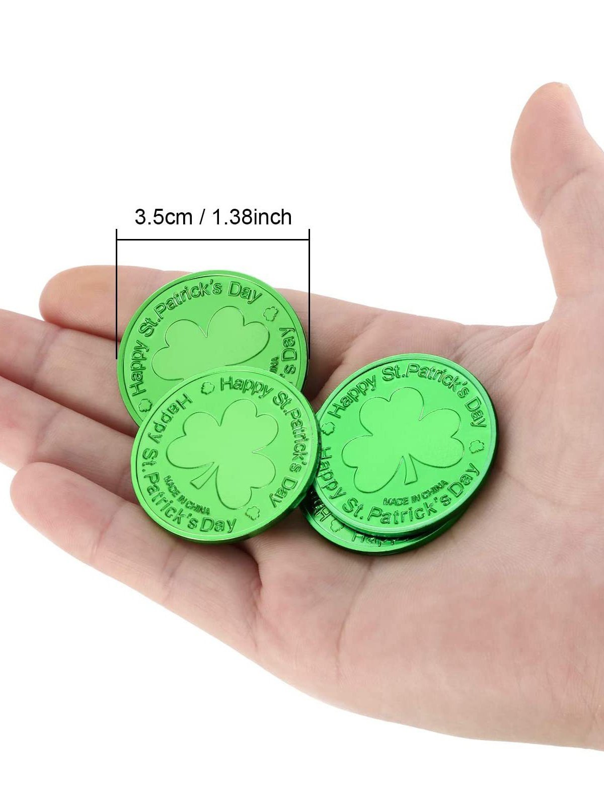 Royaura® St. Patrick's Day Irish Green Lucky Shamrock Plastic Gold Coins Game Chips Money