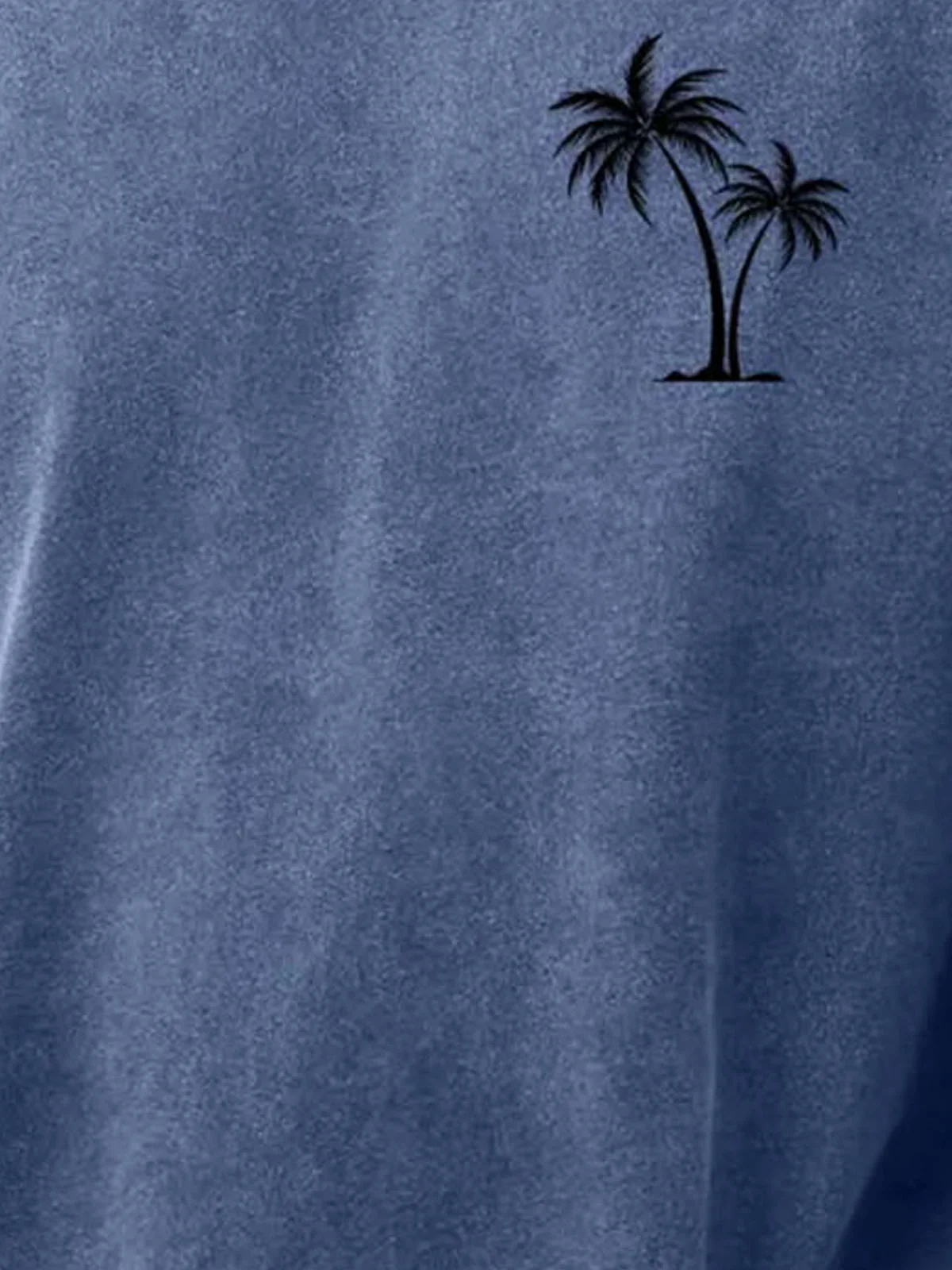 Royaura® Casual Coconut Tree Print Men's Loose Short Sleeve Washed Distressed T-Shirt Big & Tall