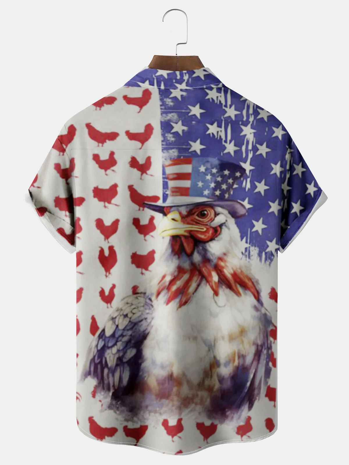 Royaura® Flag integrated into the chicken short-sleeved shirt Big & Tall