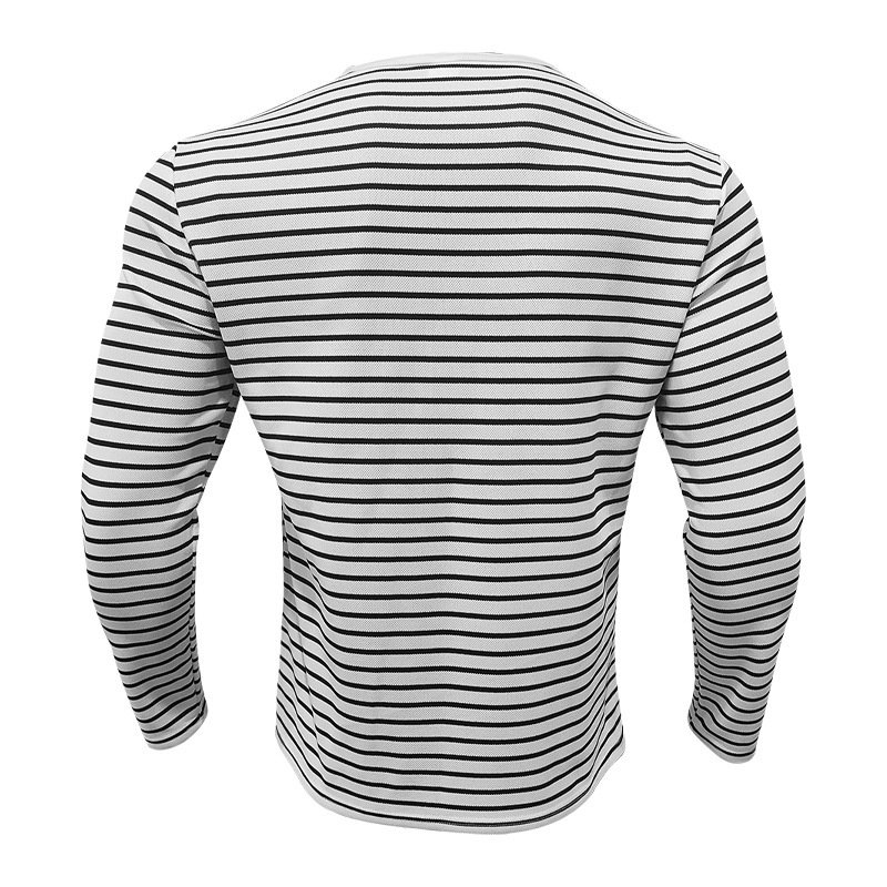 Royaura®Half-open collar striped short-sleeved T-shirt Big & Tall