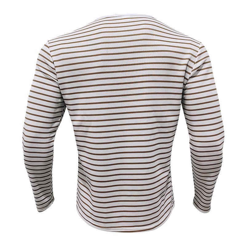 Royaura®Half-open collar striped short-sleeved T-shirt Big & Tall