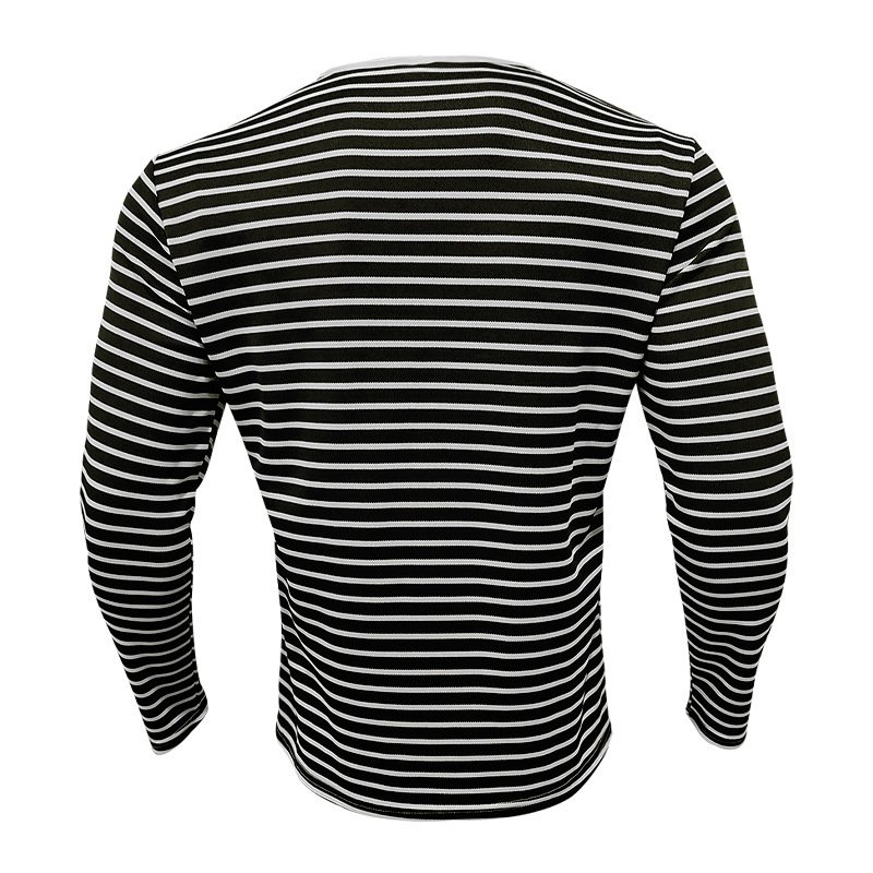 Royaura®Half-open collar striped short-sleeved T-shirt Big & Tall