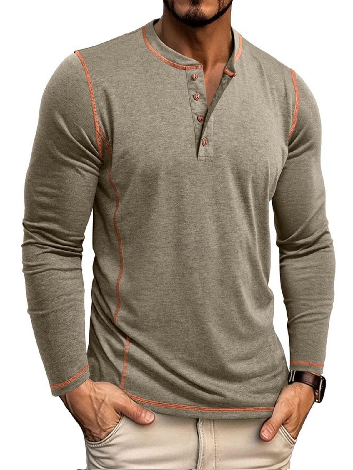 Royaura®Men's henley four-button top  Big & Tall