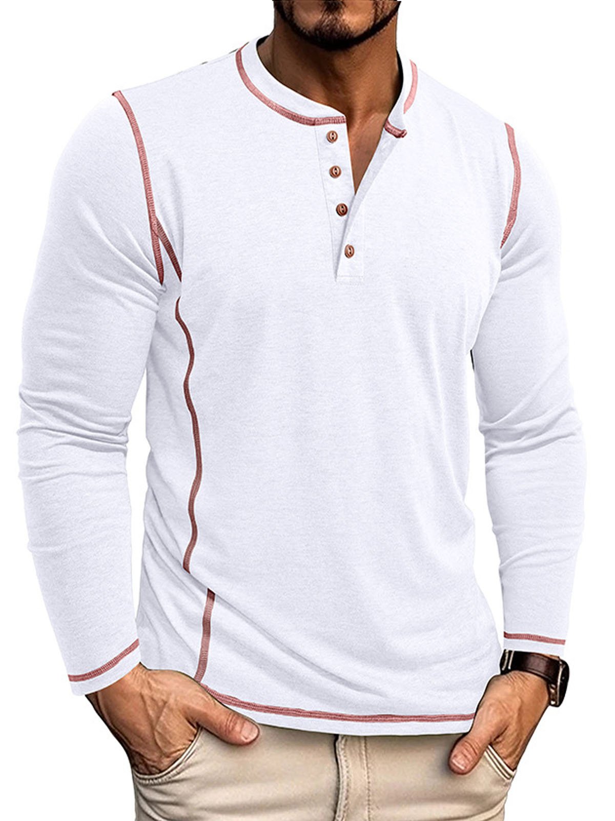 Royaura®Men's henley four-button top  Big & Tall