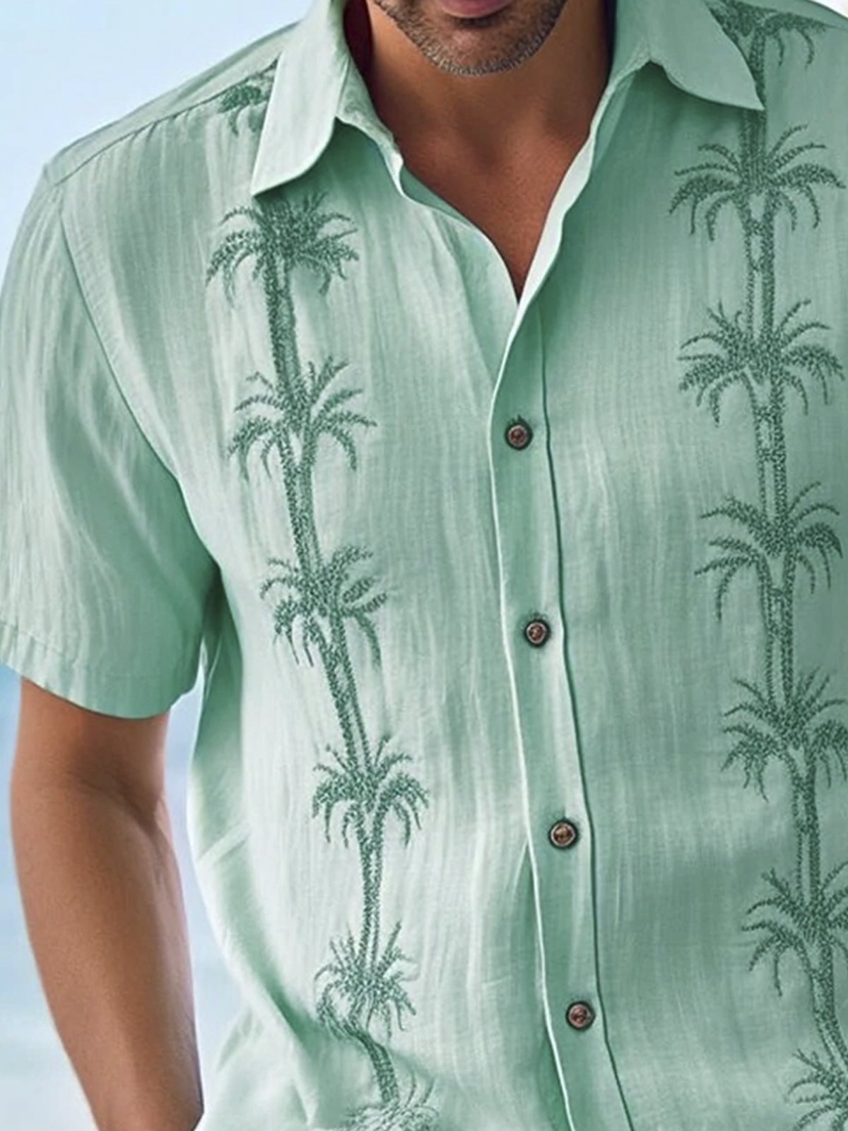 Royaura®Hawaii Beach Coconut Tree Short Sleeve Shirt Big & Tall