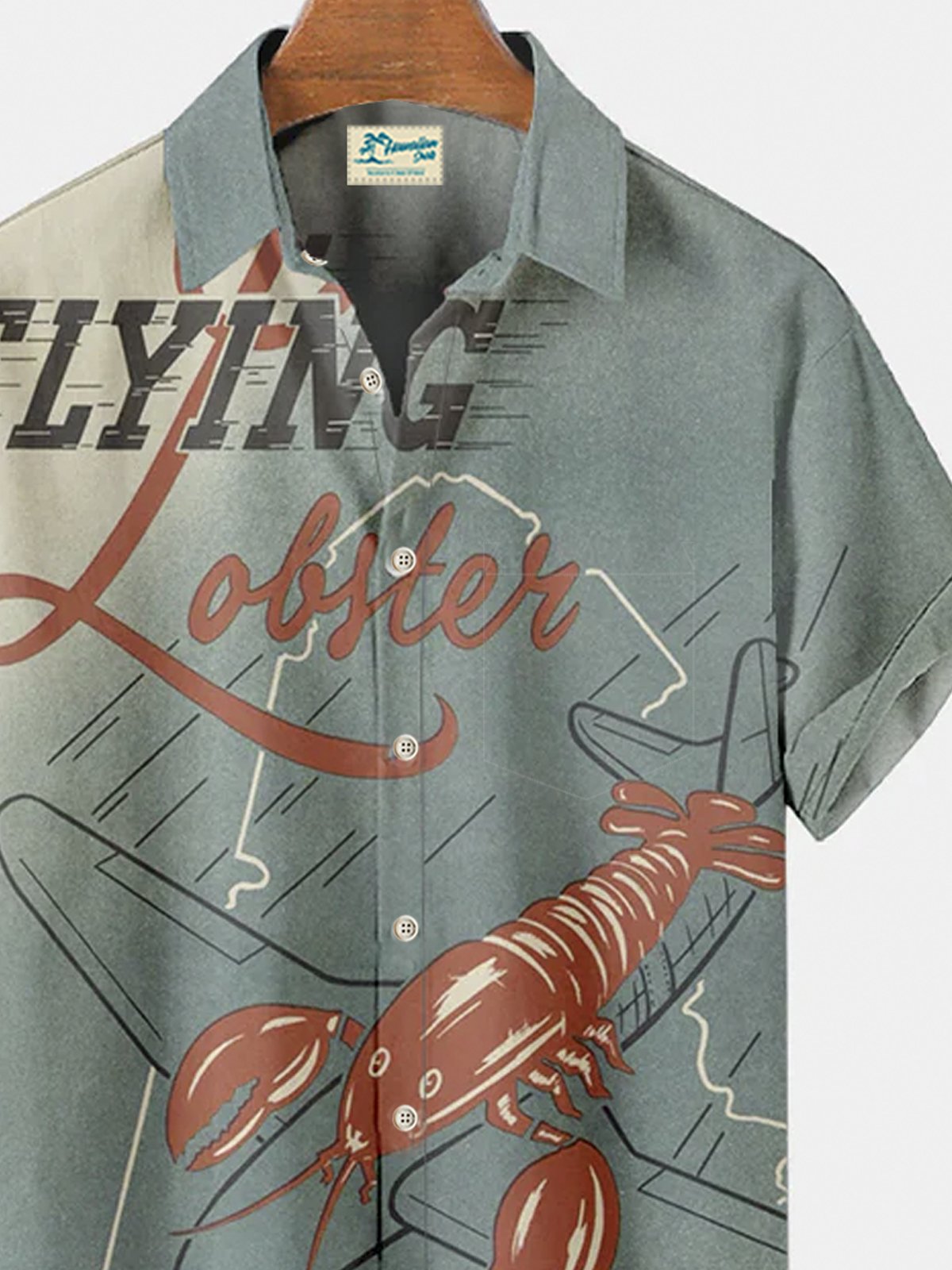 Royaura®Flying lobster short sleeve shirt Big & Tall