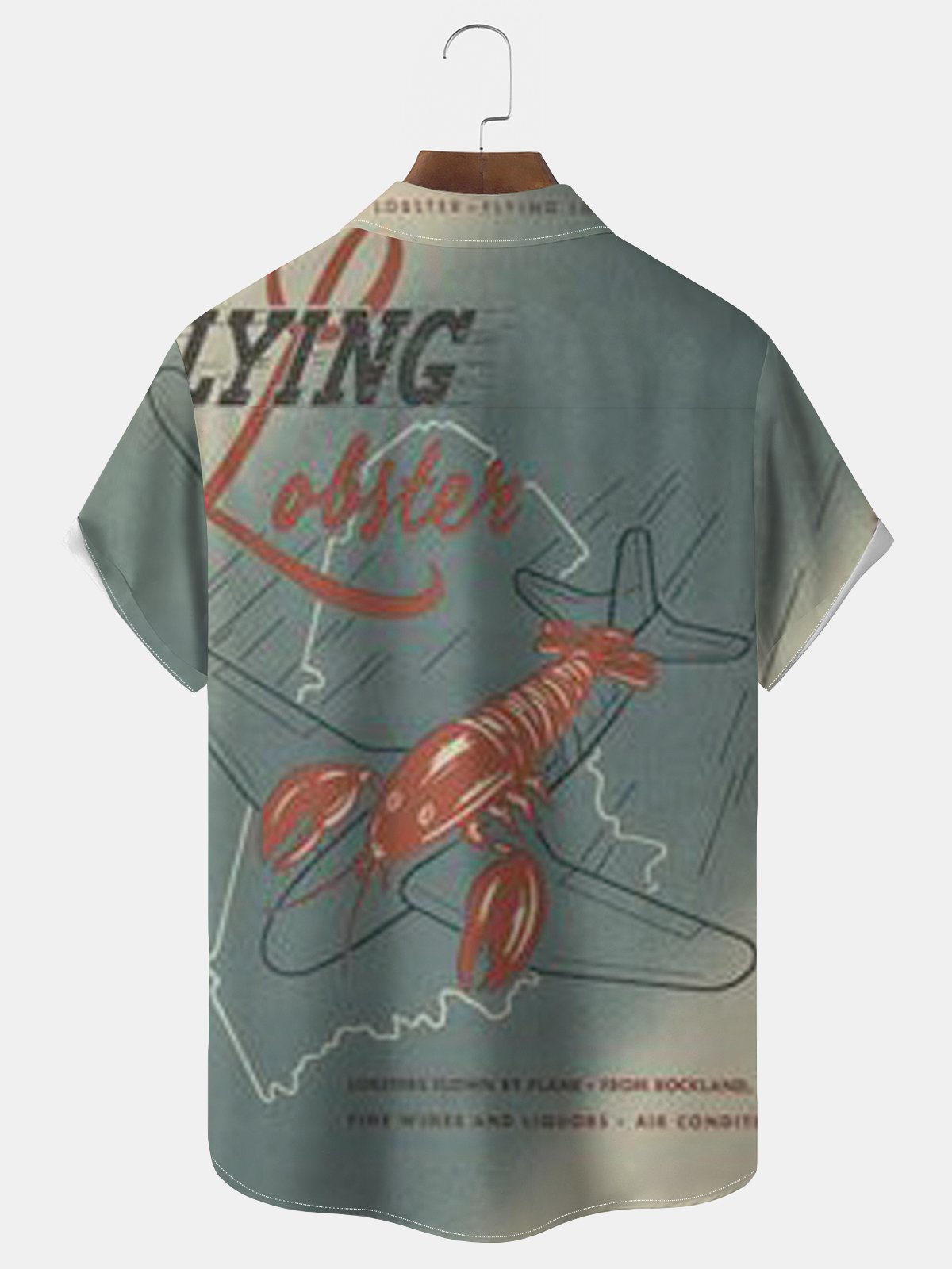 Royaura®Flying lobster short sleeve shirt Big & Tall