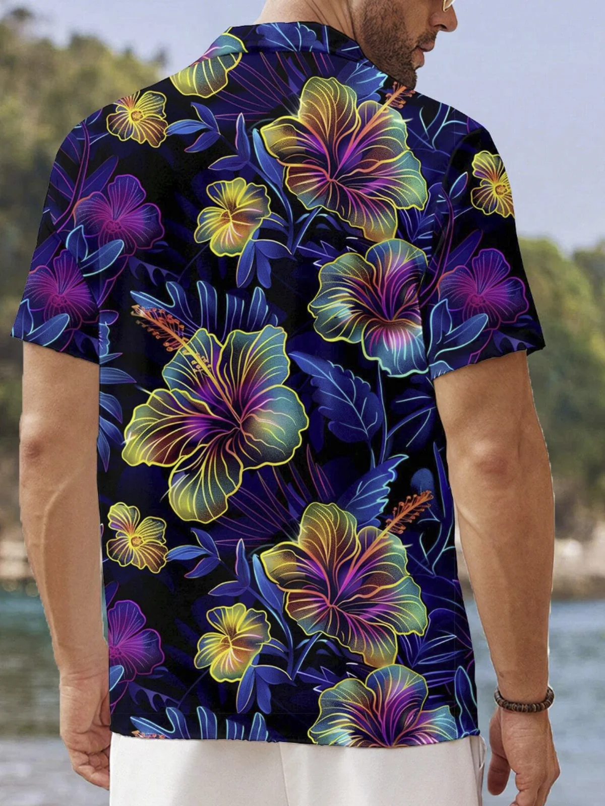 Royaura®  Hawaiian floral print button pocket short sleeve shirt Big & Tall