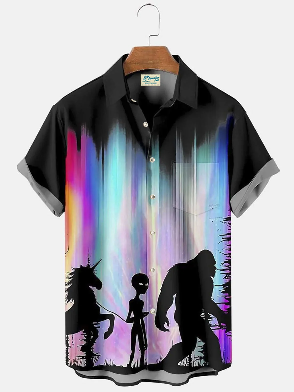 Royaura®  Ombre Bigfoot Button Pocket Short Sleeve Shirt Big & Tall