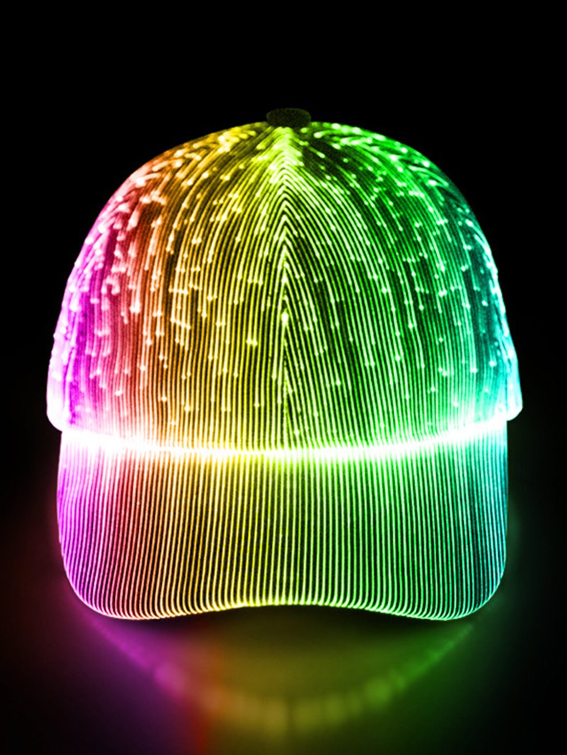 Royaura® LED Colorful Fiber Optic Knitted Men's Duck Bill Baseball Cap