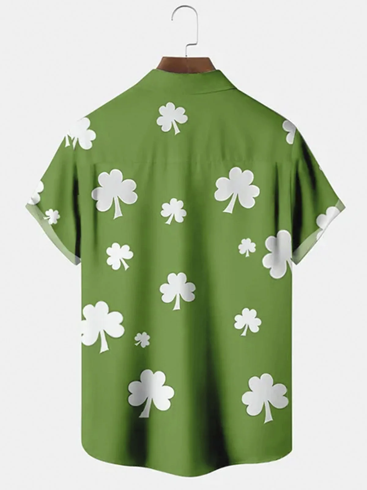 Royaura® St. Patrick's Fake Two Piece Shamrock Button Pocket Short Sleeve Shirt Big & Tall