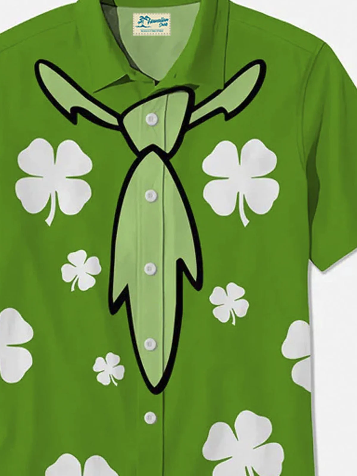 Royaura® St. Patrick's Fake Two Piece Shamrock Button Pocket Short Sleeve Shirt Big & Tall