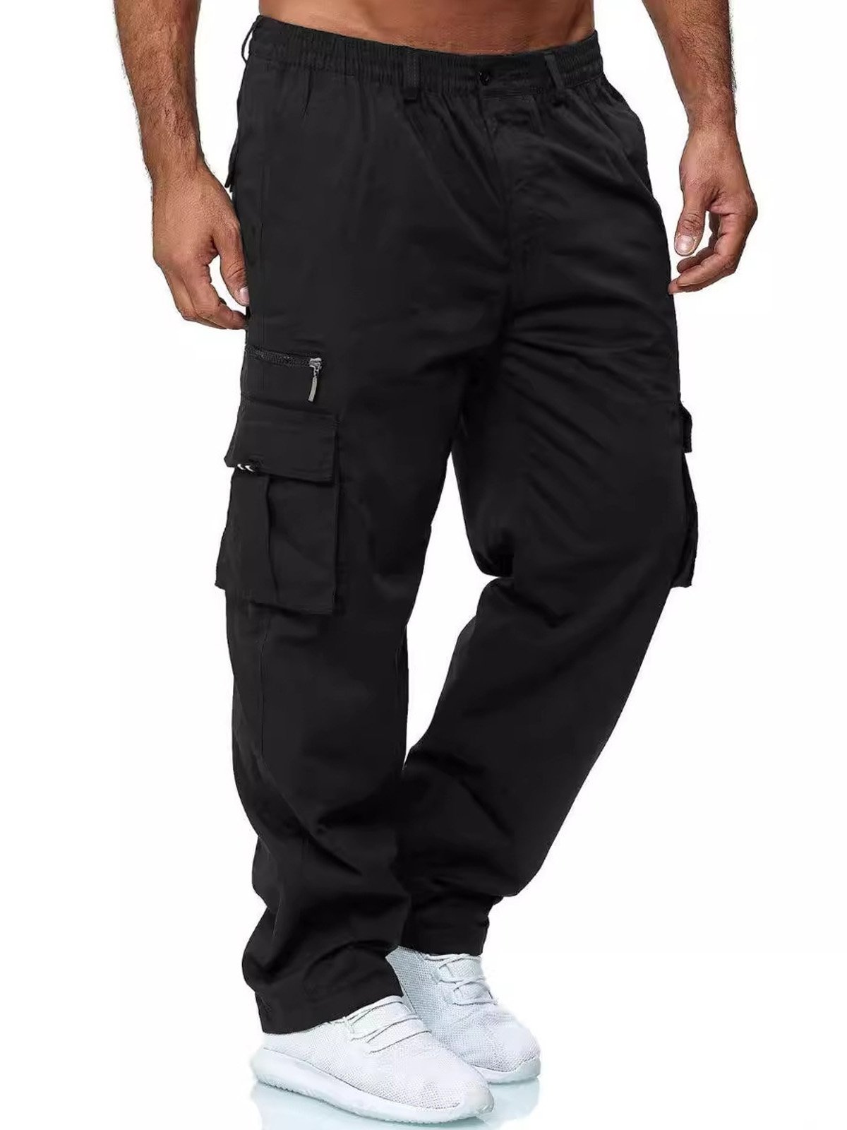 Royaura® Men's Casual Loose Trousers with Zipper Pockets Big & Tall