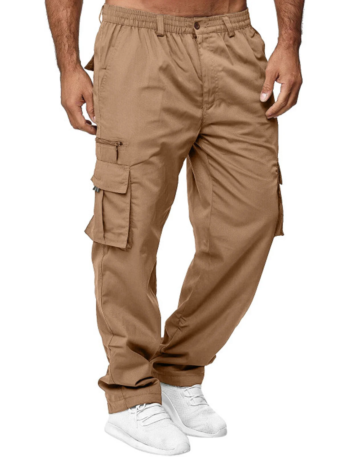 Royaura® Men's Casual Loose Trousers with Zipper Pockets Big & Tall