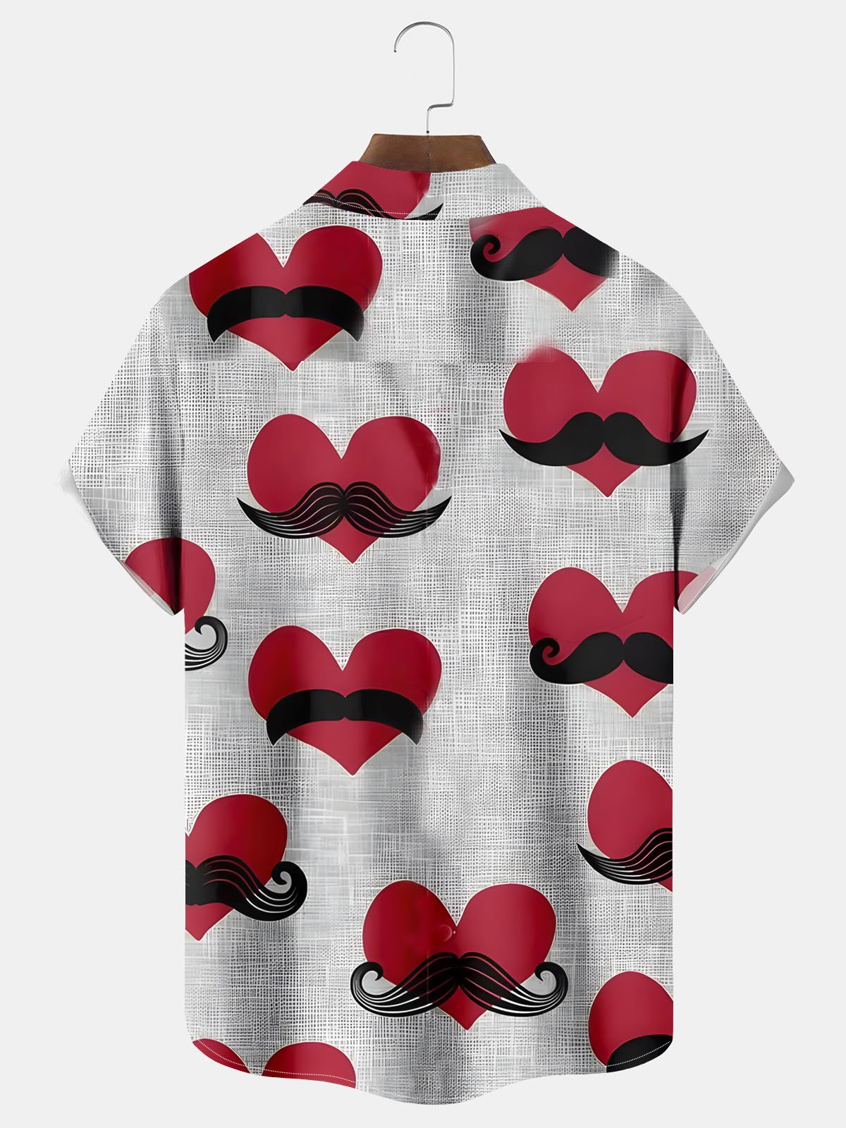 Royaura® Valentine's Day Heart Button Pocket Short Sleeve Shirt Big & Tall