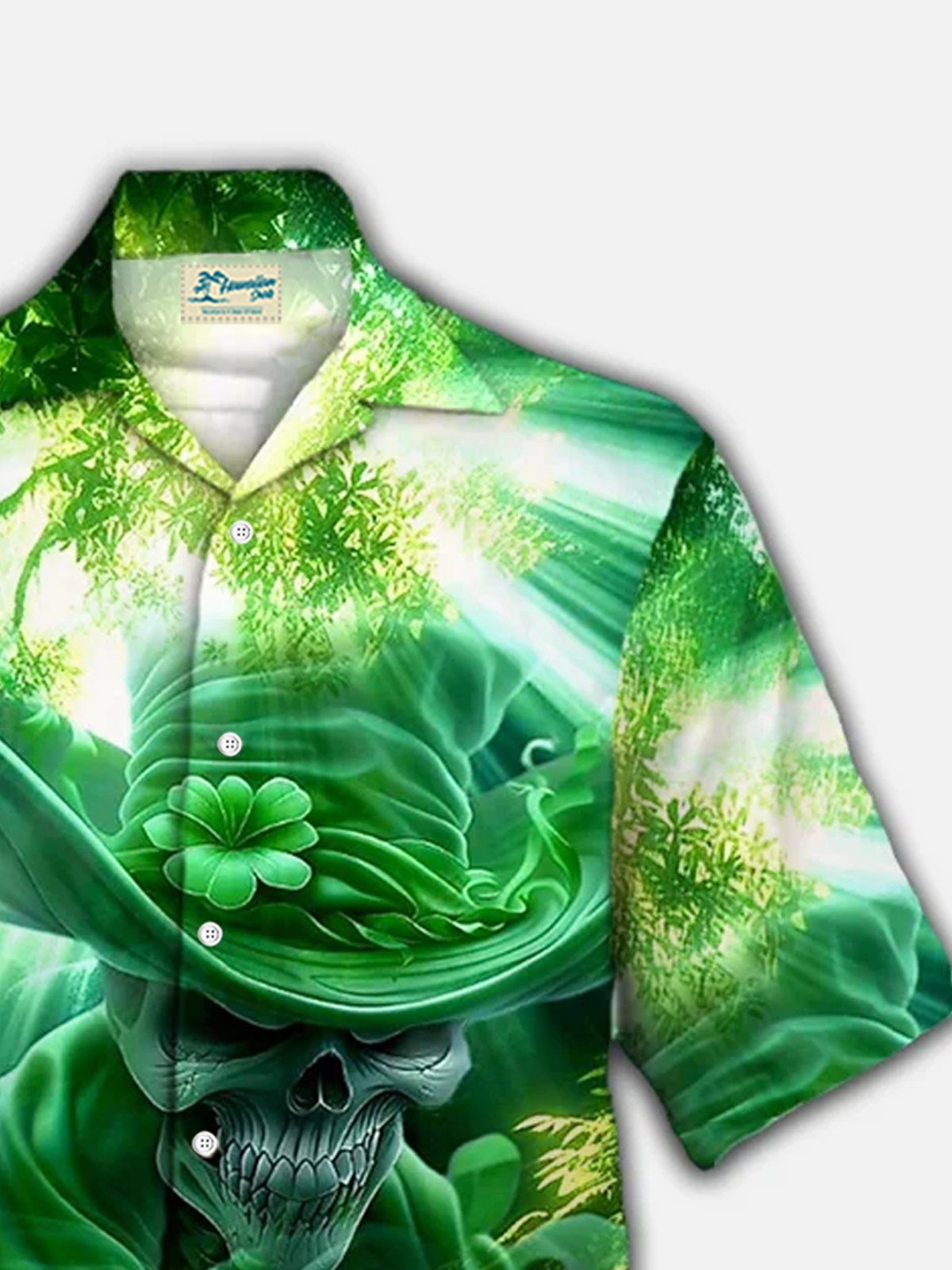 Royaura® St. Patrick's Day 3D Digital Printed Men's Button Pocket Short Sleeve Shirt Big & Tall