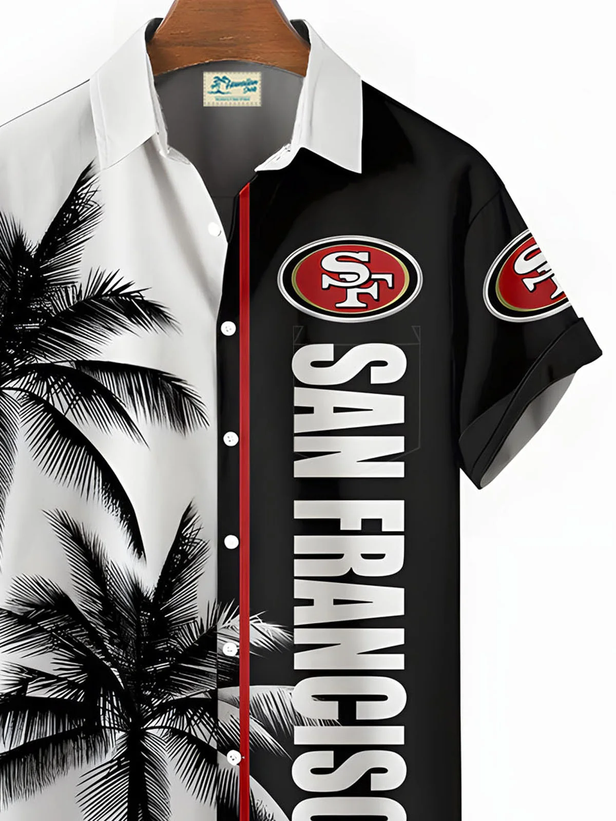 Royaura® San Francisco 49ers NFL American Football Coconut Tree Men's Short Sleeve Shirt Big & Tall