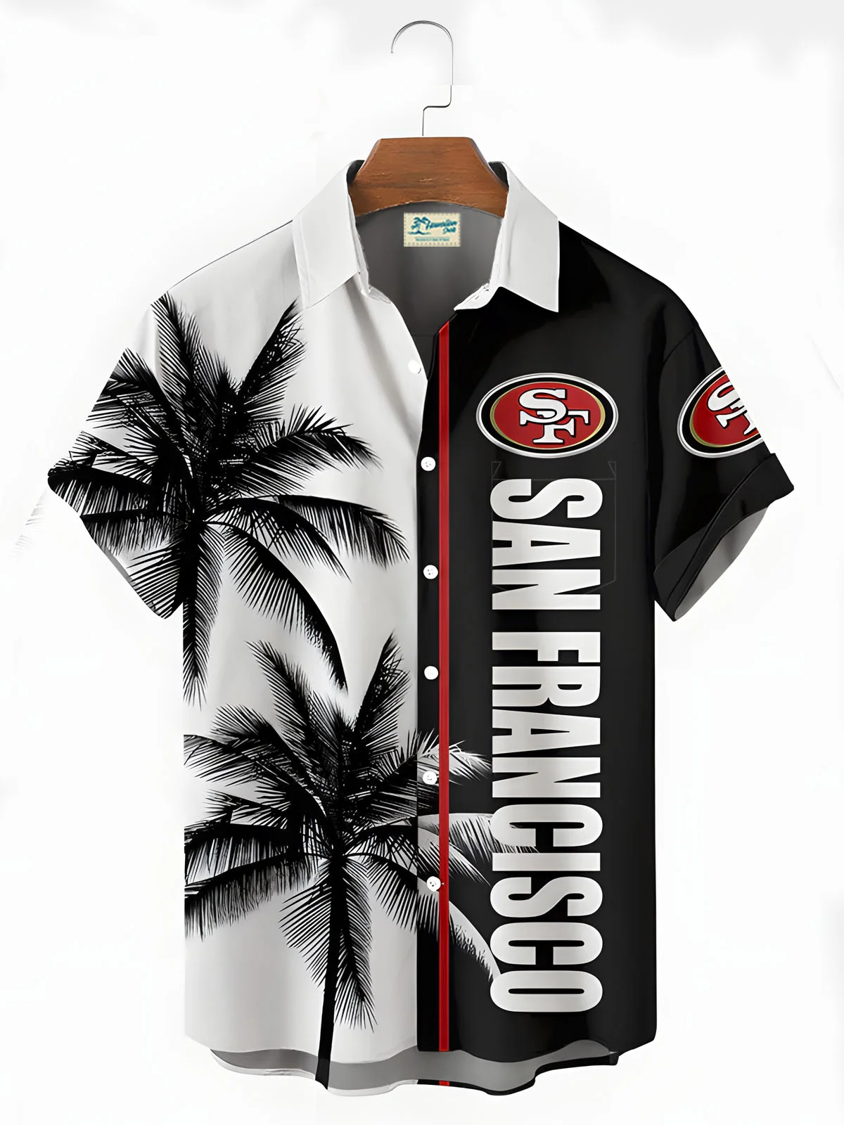 Royaura® San Francisco 49ers NFL American Football Coconut Tree Men's Short Sleeve Shirt Big & Tall