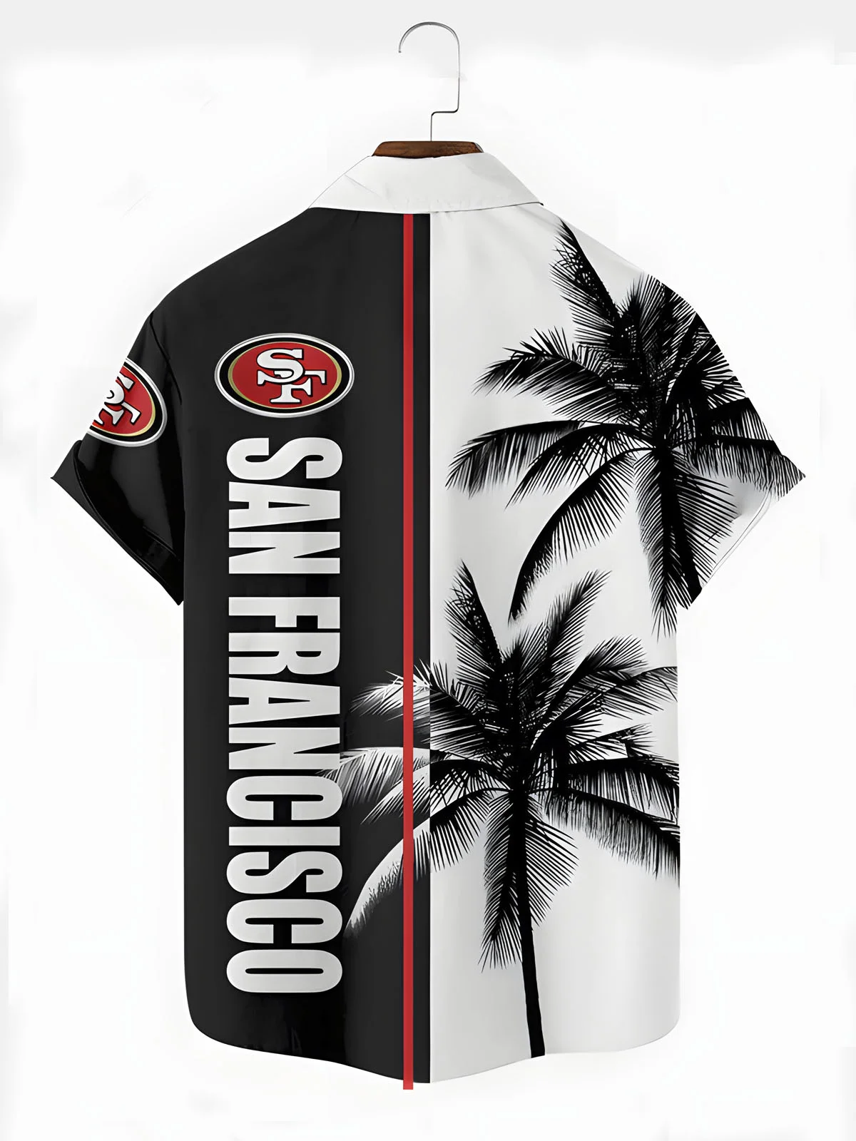 Royaura® San Francisco 49ers NFL American Football Coconut Tree Men's Short Sleeve Shirt Big & Tall