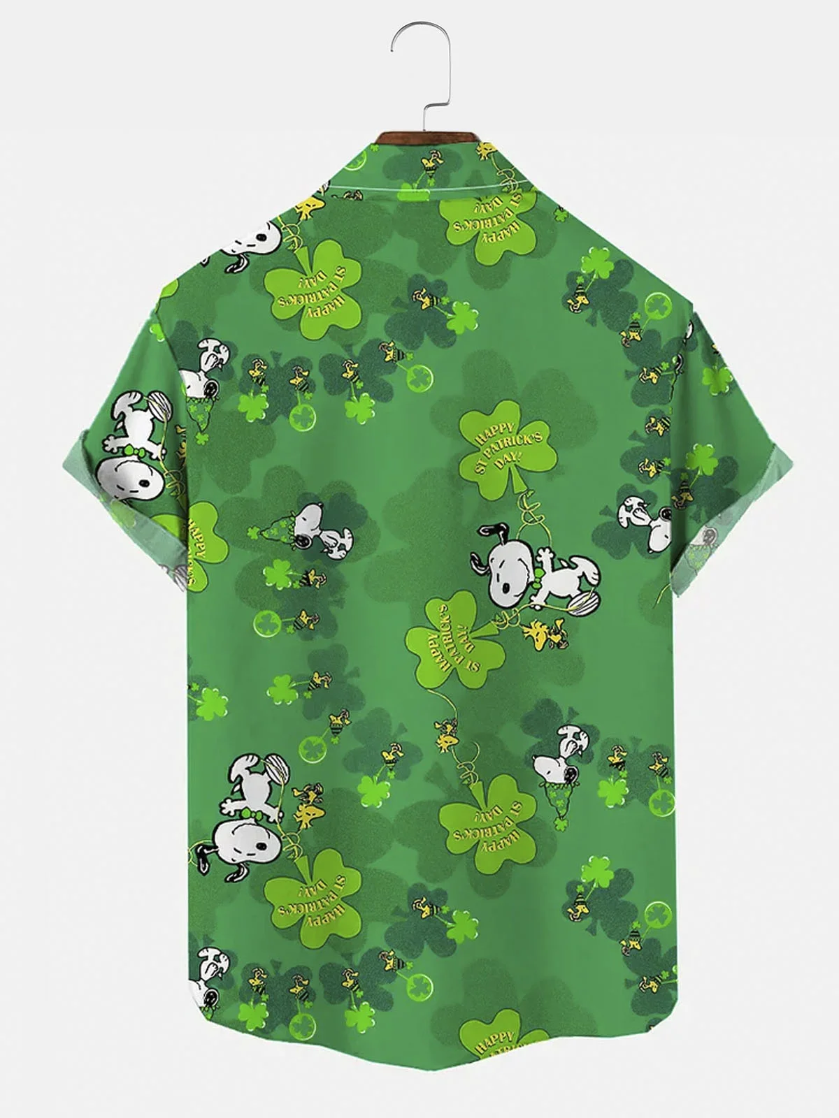 Royaura® St. Patrick's Shamrock Slippery Play Button Pocket Short Sleeve Shirt  Big & Tall