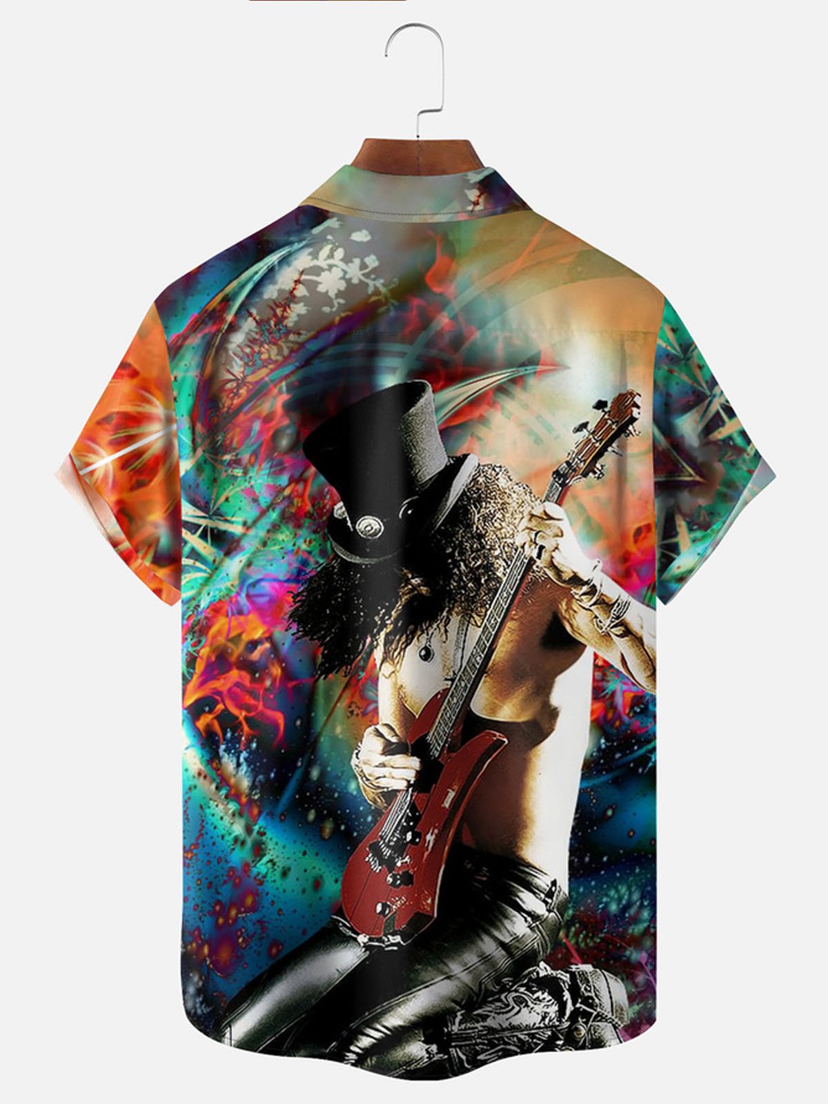 Royaura® Rock Guitar Button Pocket Short Sleeve Shirt Big & Tall