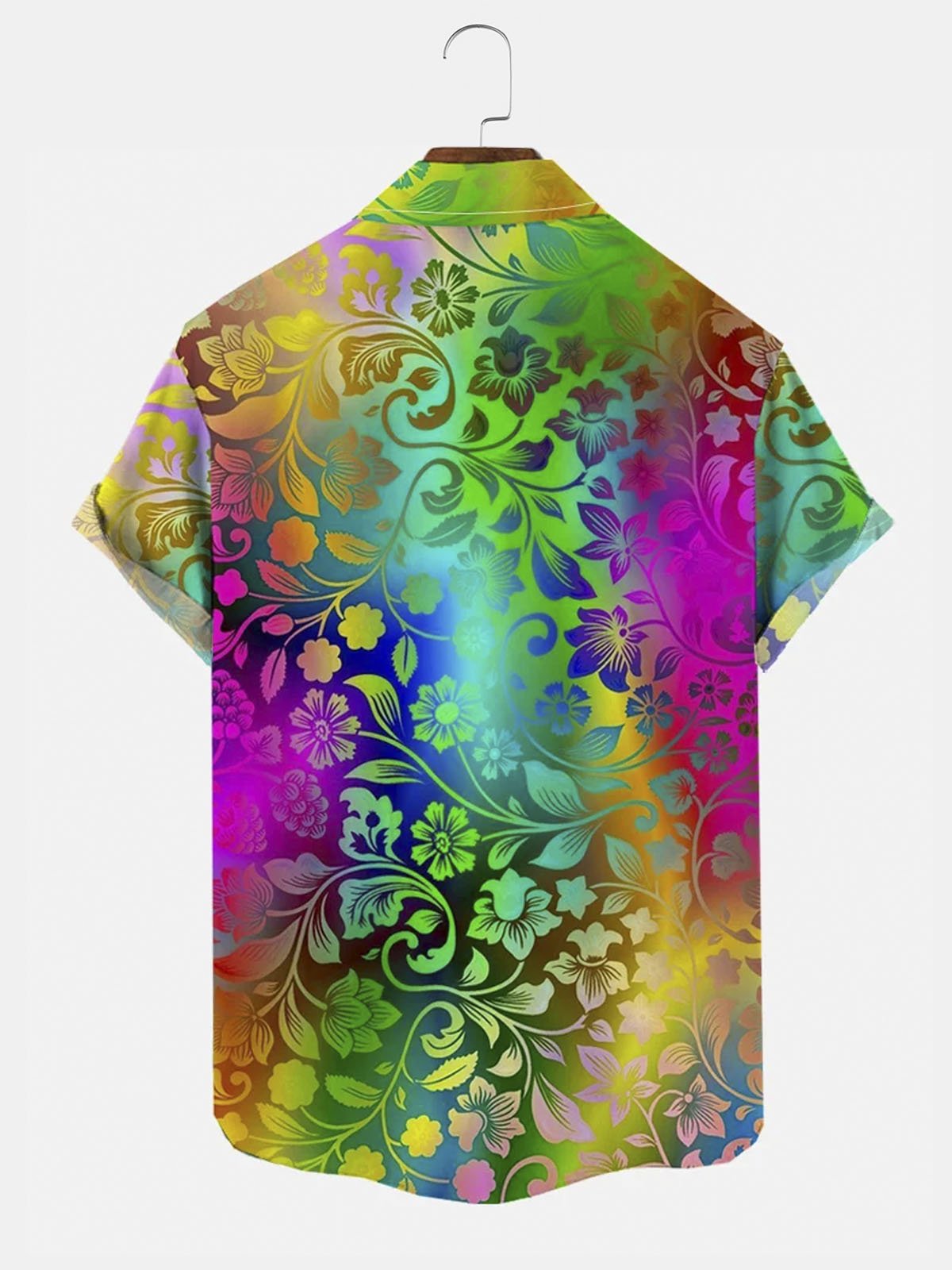 Royaura® Ombre Floral Button Pocket Short Sleeve Shirt Big & Tall