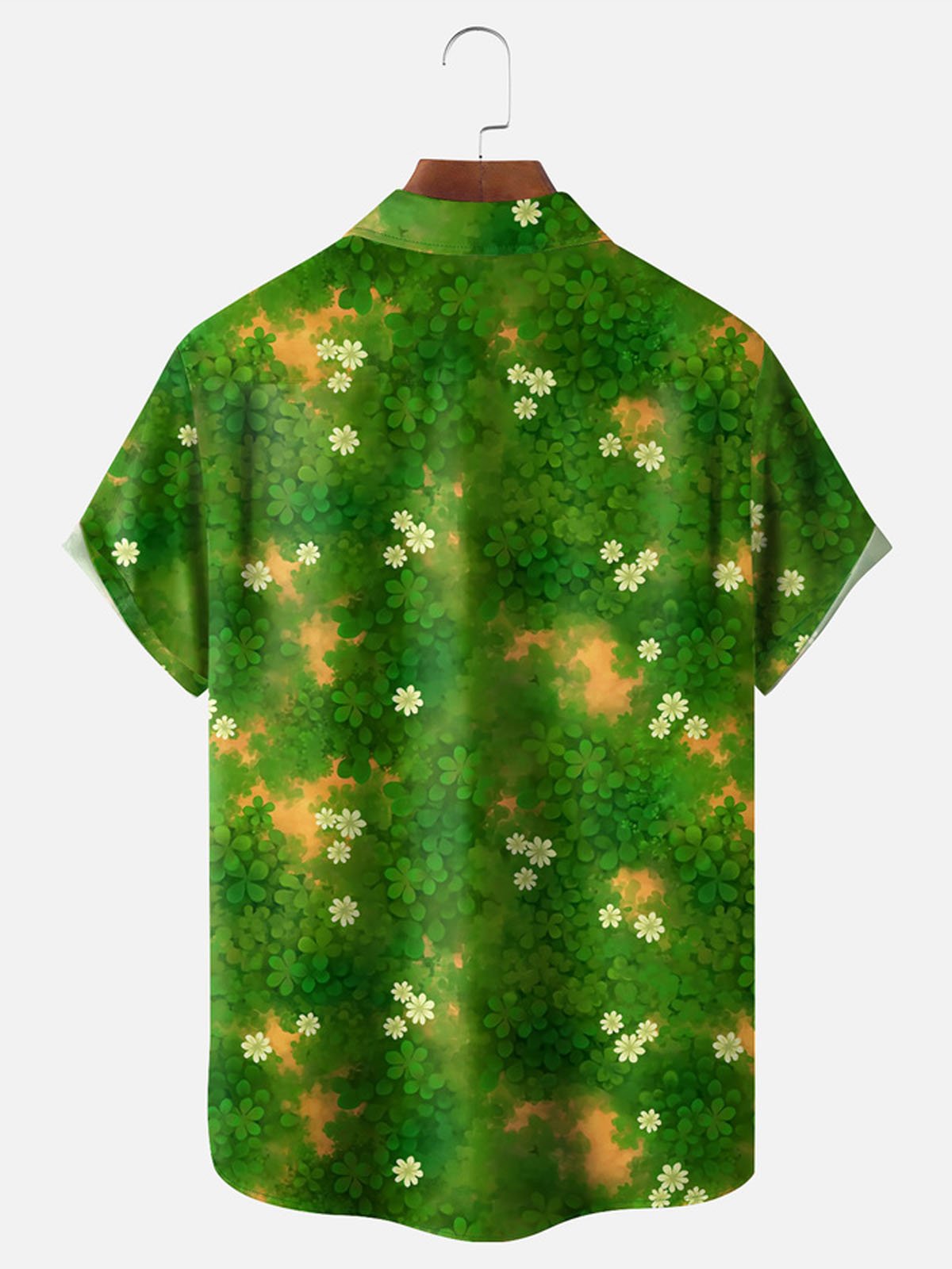 Royaura® St. Patrick Shark Shamrock Button Pocket Short Sleeve Shirt Big & Tall