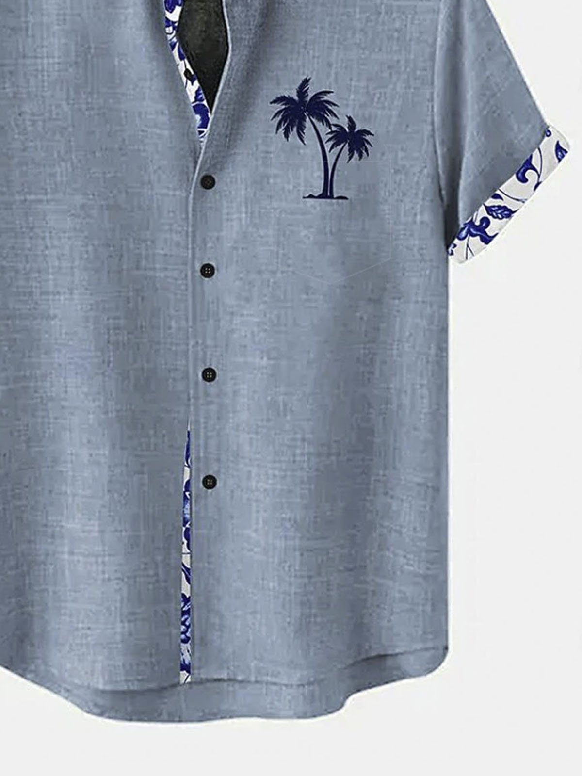 Royaura® Hawaiian Coconut Tree Button Pocket Short Sleeve Shirt Big & Tall