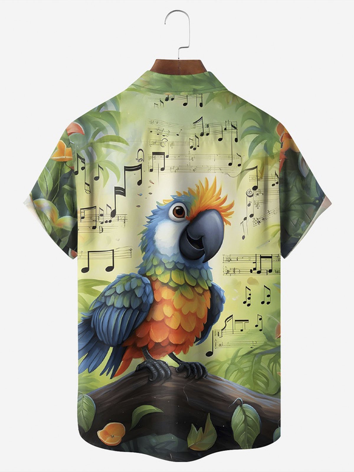 Royaura® Hawaiian Toucan Music Button Pocket Short Sleeve Shirt Big & Tall