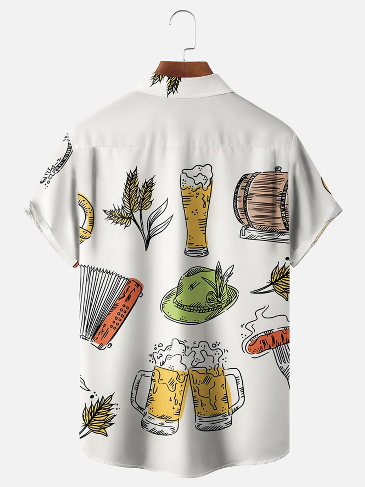 Royaura® Yellow Bowling Art Floral Button Pocket Short Sleeve Shirt Big & Tall