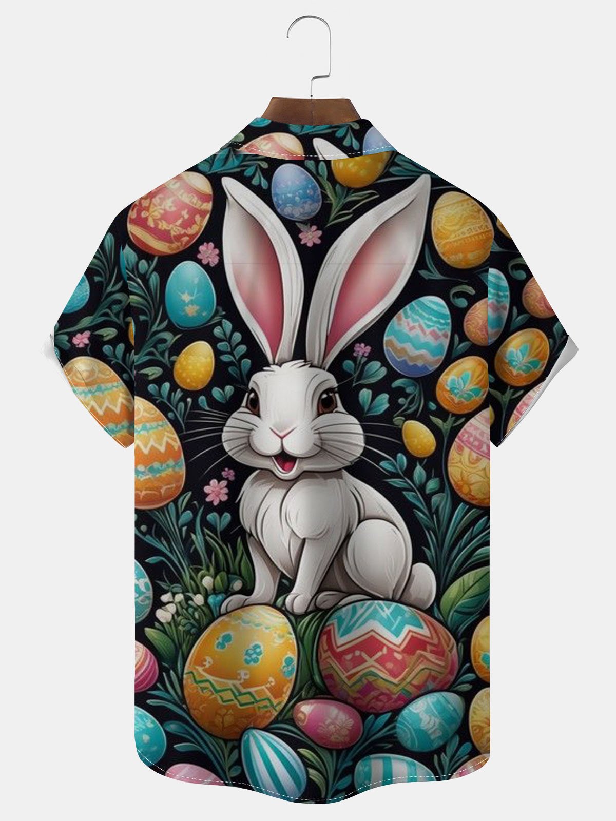 Royaura® Easter Bunny Button Pocket Short Sleeve Shirt Big & Tall