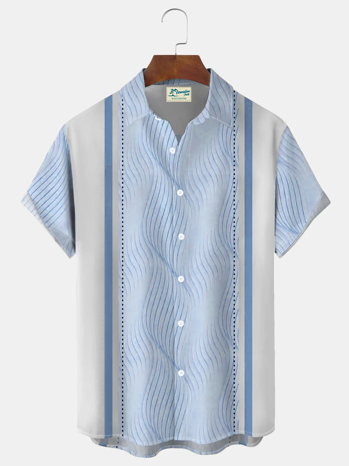 Royaura®  Retro Men's Button Pocket Short Sleeve Shirt