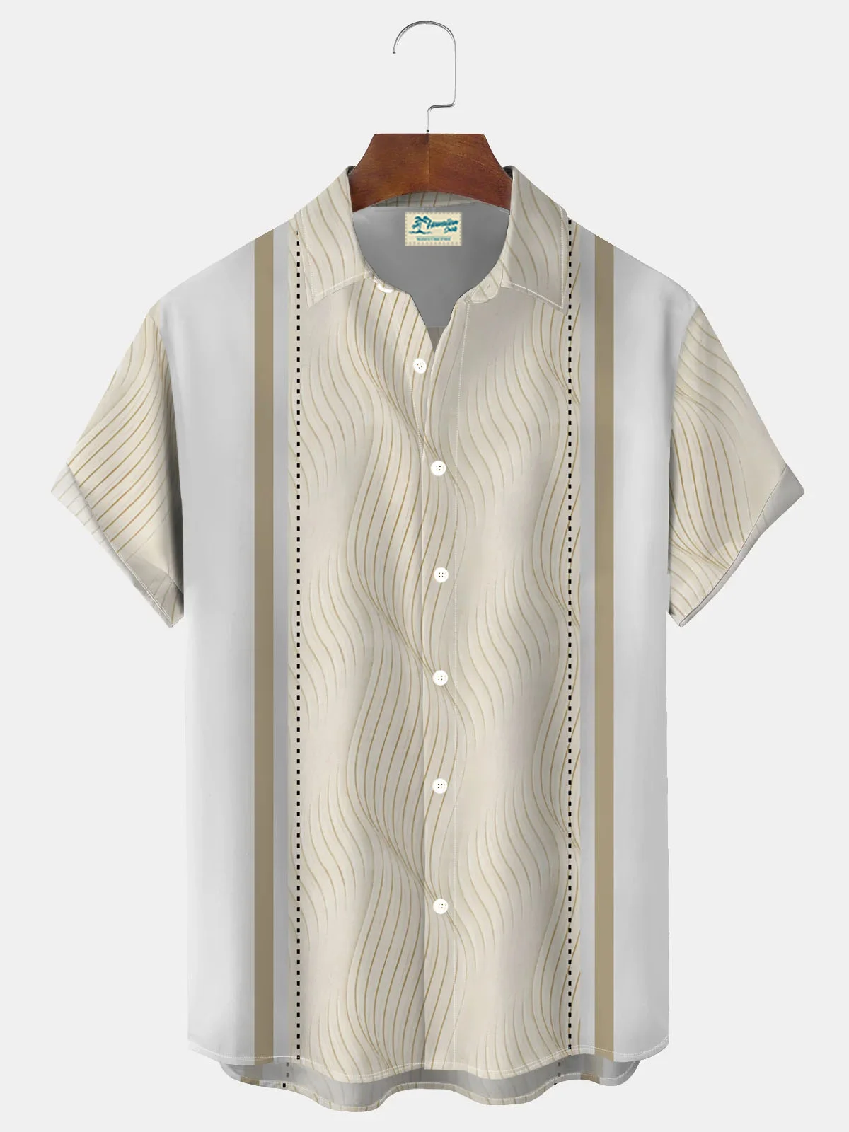 Royaura®  Retro Men's Button Pocket Short Sleeve Shirt