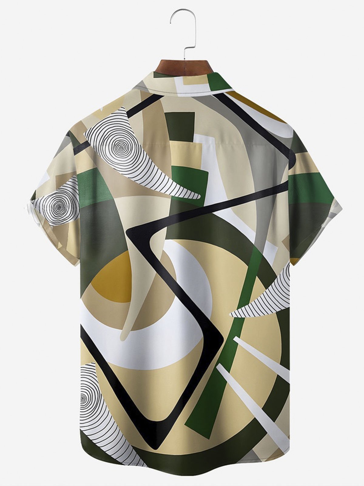 Royaura® Abstract Geometric Button Pocket Short Sleeve Shirt Big & Tall