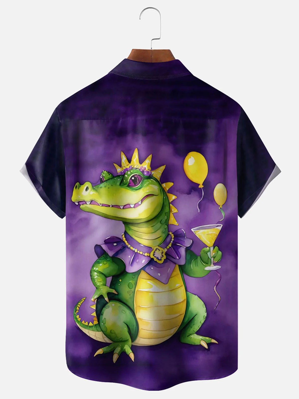 Royaura® Mardi Gras Croc Button Pocket Short Sleeve Shirt Big & Tall