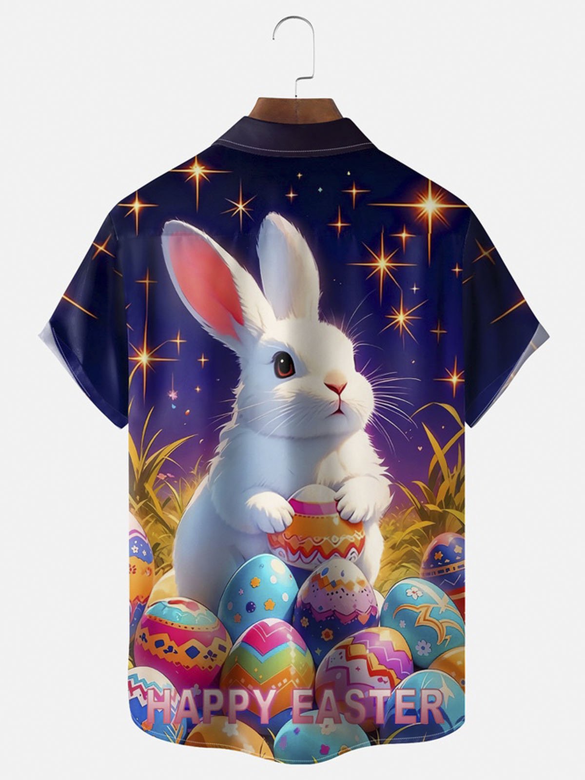 Royaura® Easter Bunny Button Pocket Short Sleeve Shirt Big & Tall