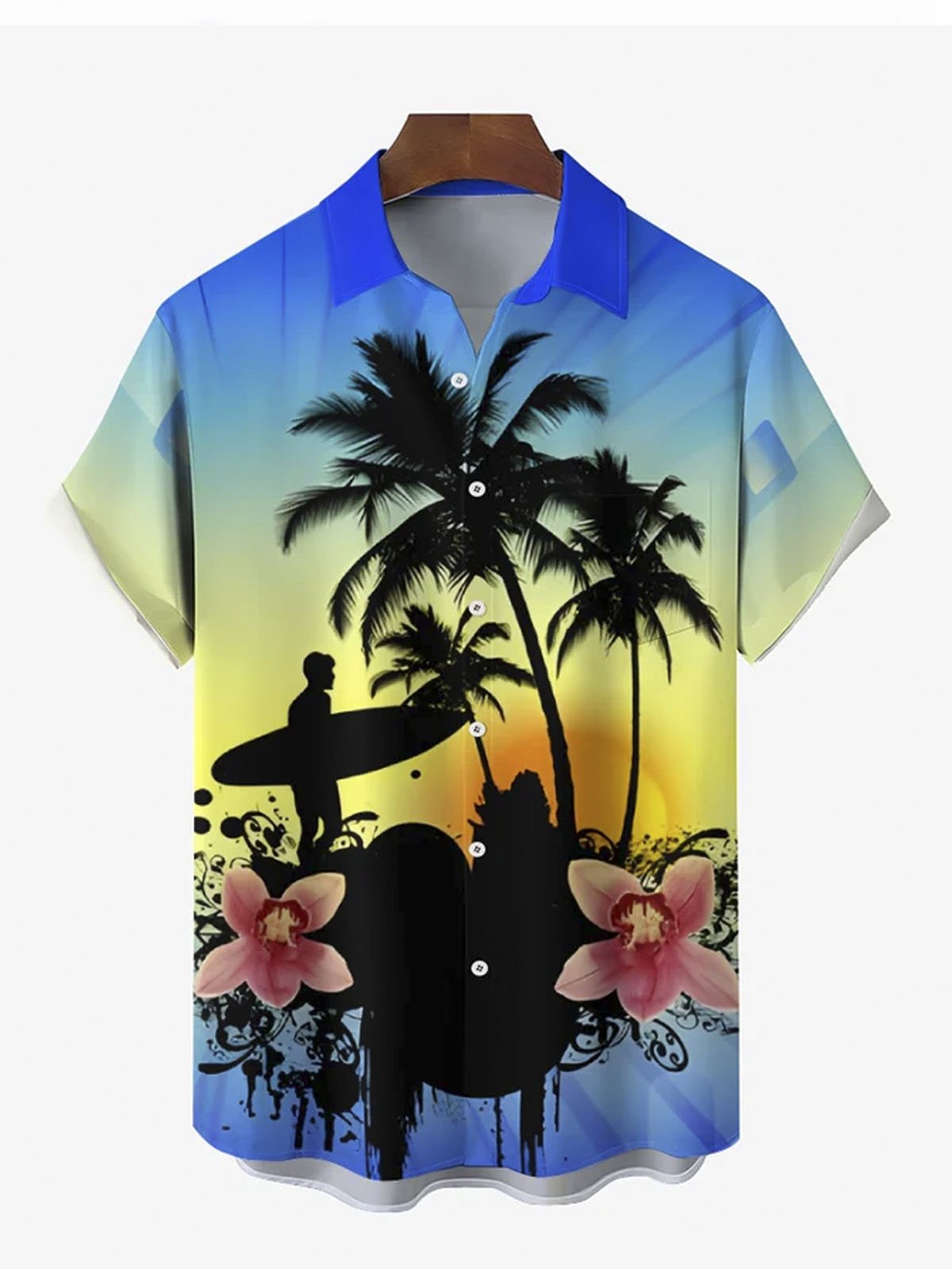 Royaura®  Hawaiian Coconut Ocean Button Pocket Short Sleeve Shirt Big & Tall