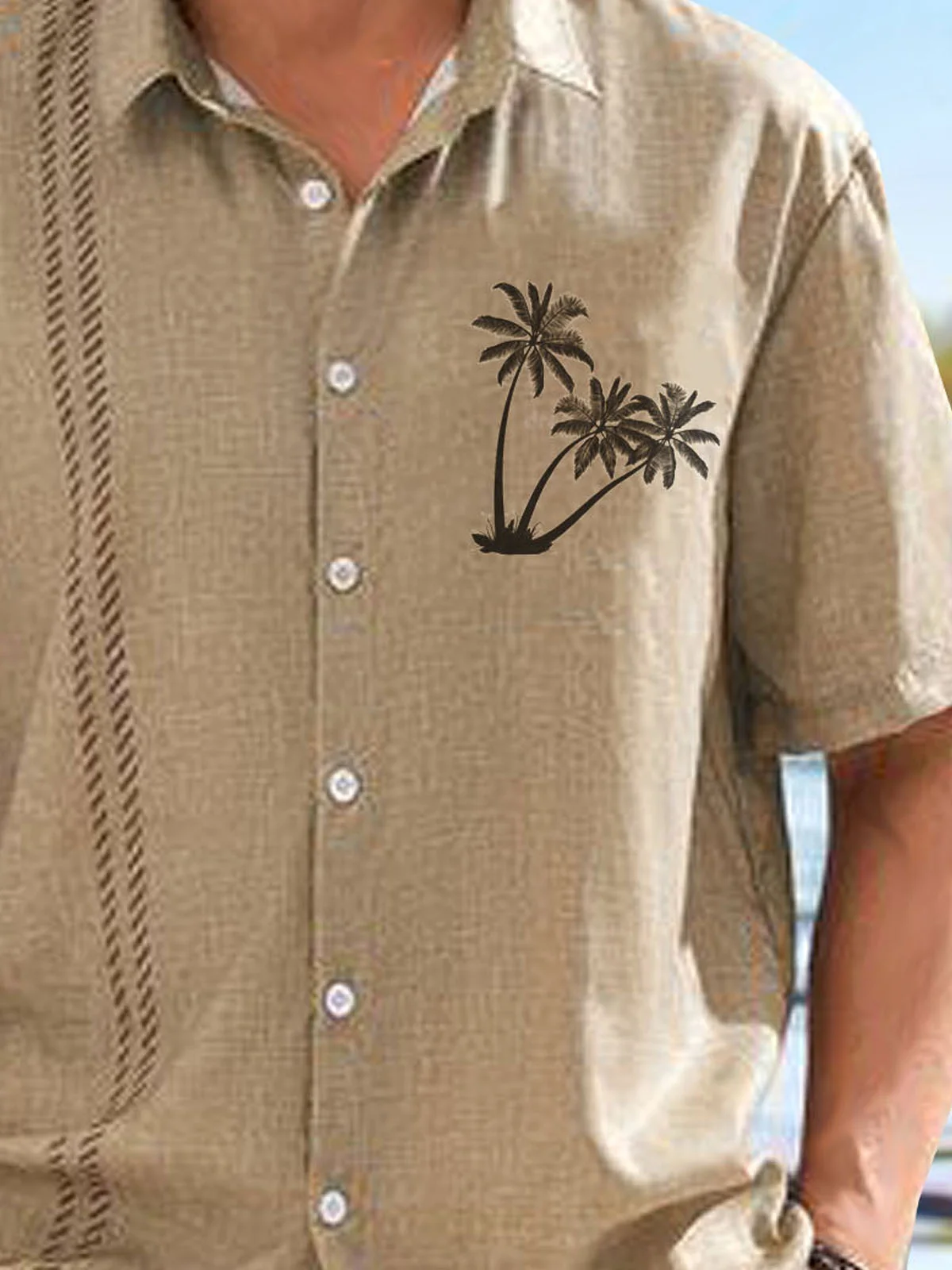 Royaura® Coconut Tree Button Pocket Short Sleeve Shirt Big & Tall