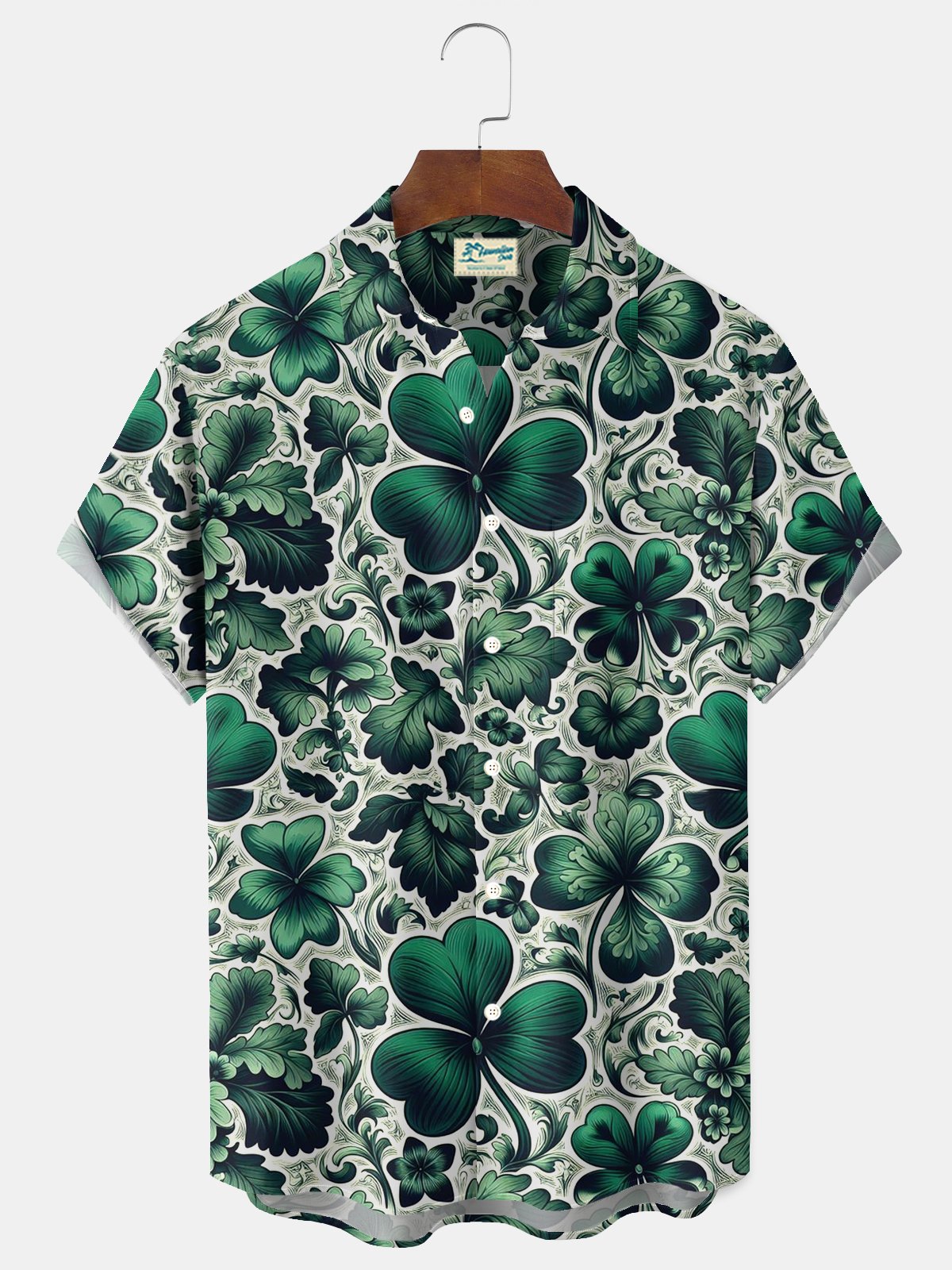 Royaura® St. Patrick's Day Print Men's Button Pocket Short Sleeve Shirt Big & Tall