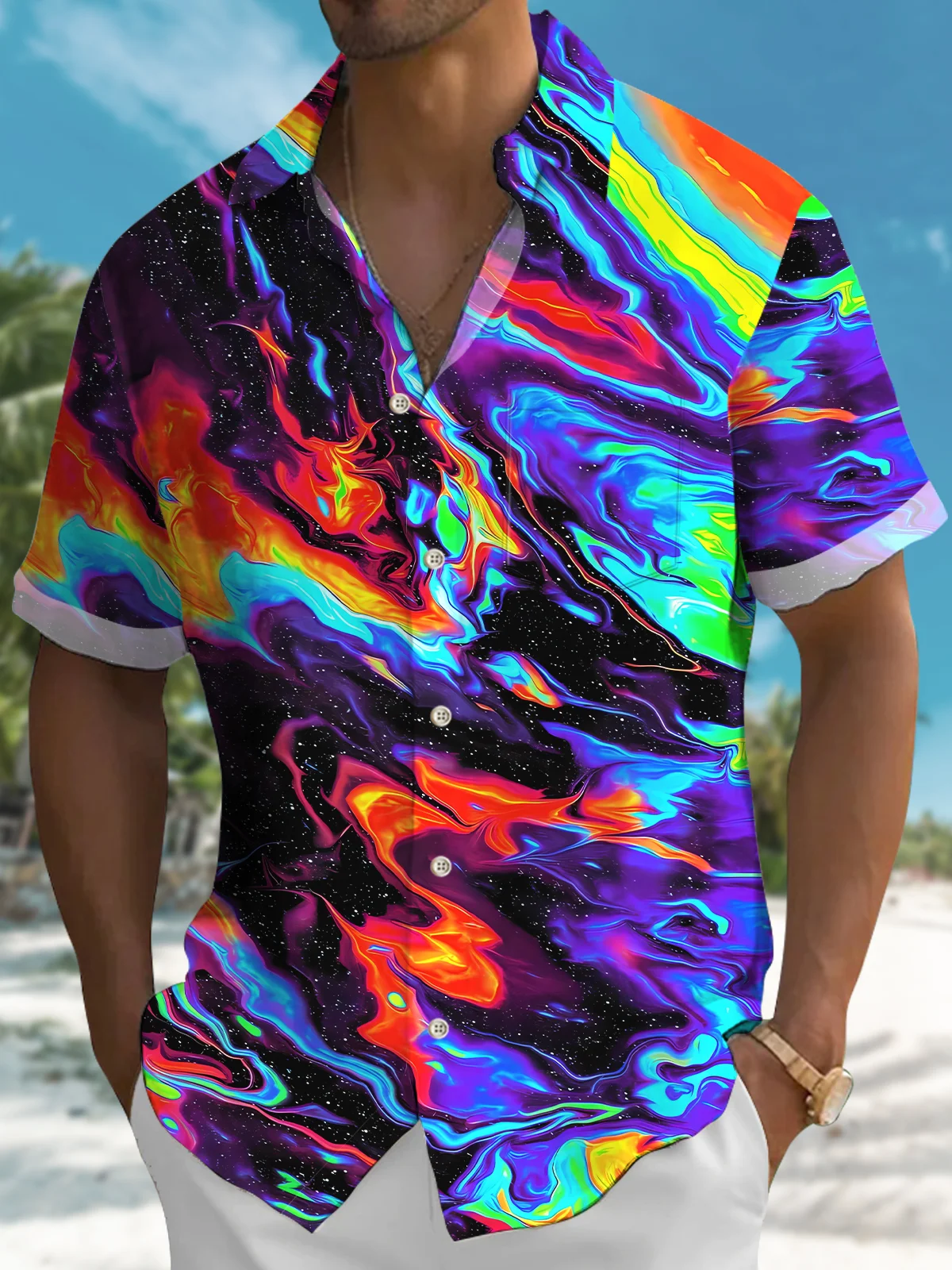 Alohadaddy Vintage Gradient Tie-Dye Pocket Shirt