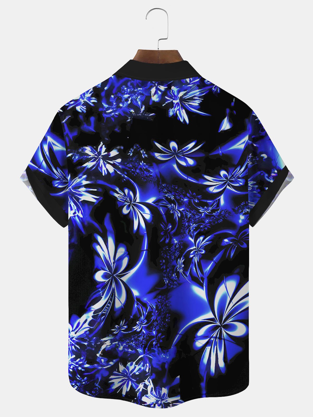 Royaura® Hawaiian Gradient Floral Print Upgraded Cooling Mesh Fabric: Enhanced Breathability and Ice-Cool Comfort  Men's Button Pocket Short Sleeve Shirt Big & Tall