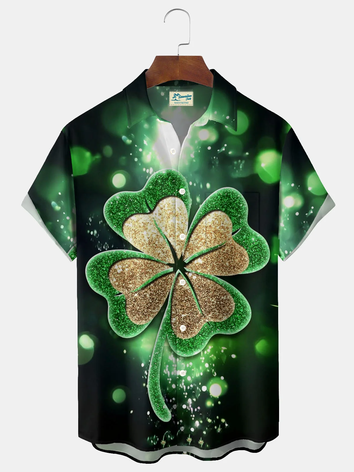 Royaura® St. Patrick's Day Print Men's Button Pocket Short Sleeve Shirt Big & Tall