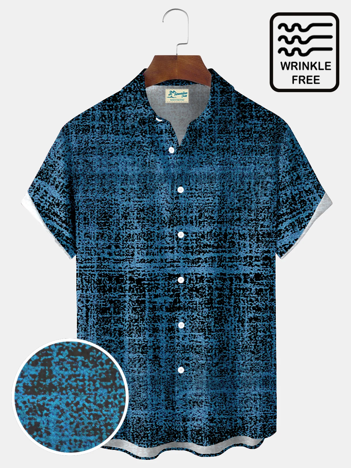 Royaura® Seersucker Textured Print Men's Button Pocket Short Sleeve Shirt Shirt Big & Tall