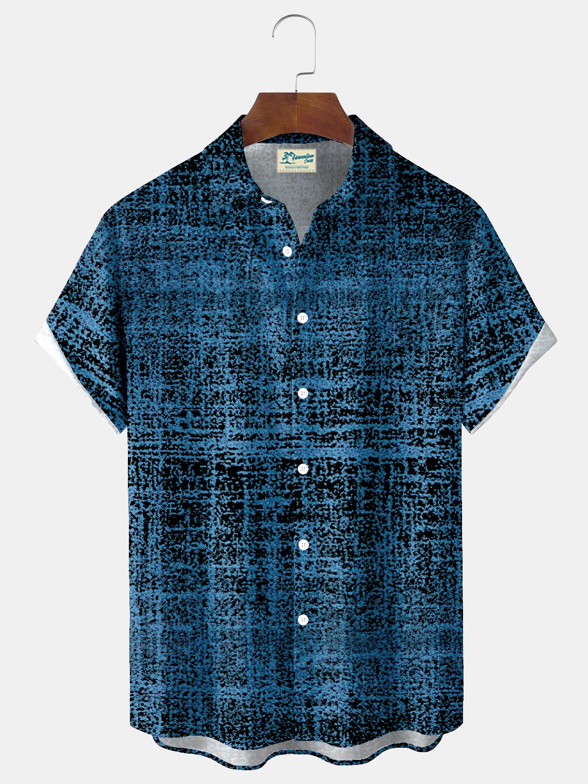 Royaura® Seersucker Textured Print Men's Button Pocket Short Sleeve Shirt Shirt Big & Tall