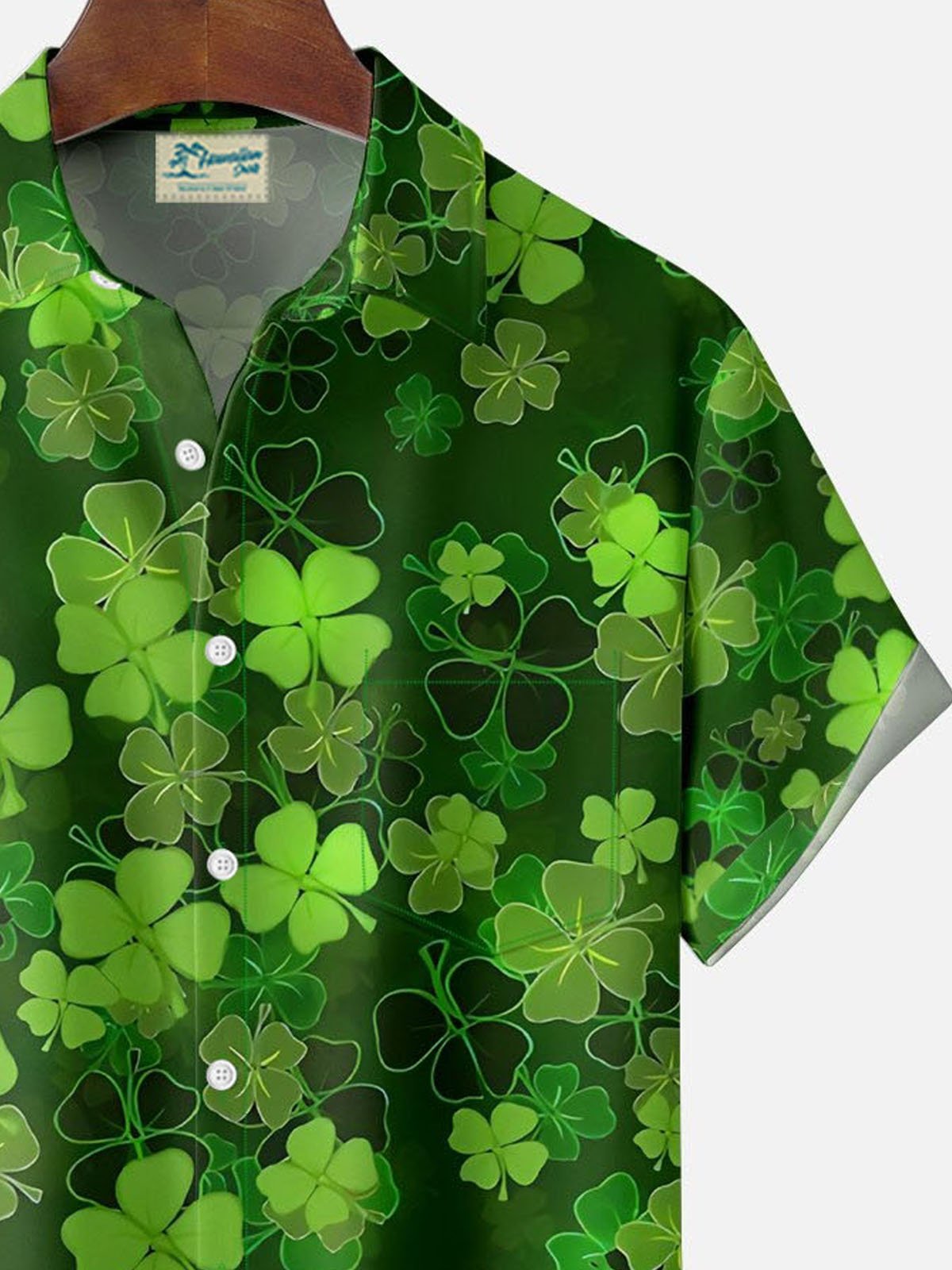 Royaura® St. Patrick's Day Print Men's Button Pocket Short Sleeve Shirt Big & Tall