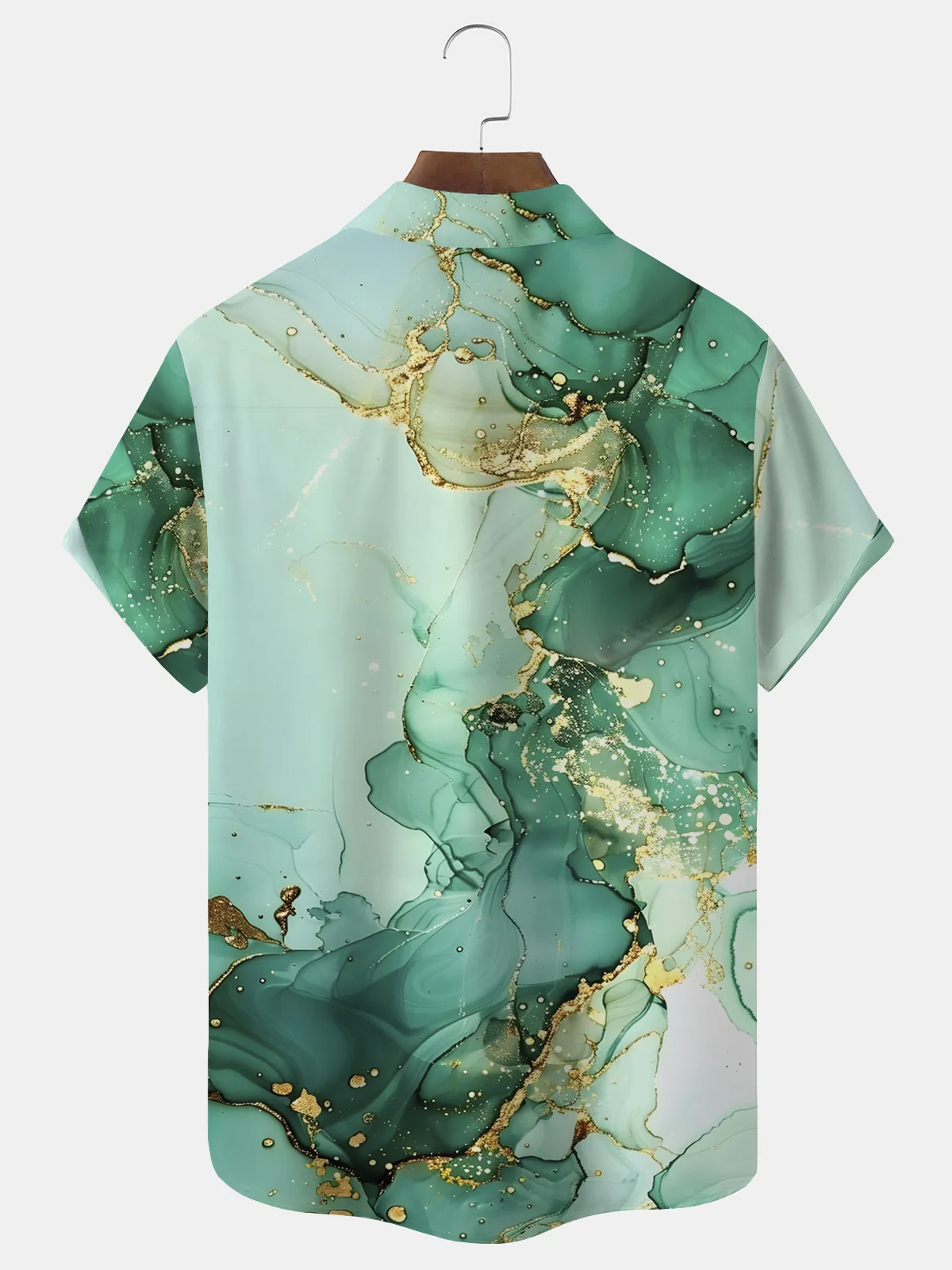 Royaura® Retro Abstract Art Gradient Print Men's Button Pocket Short Sleeve Shirt Big & Tall