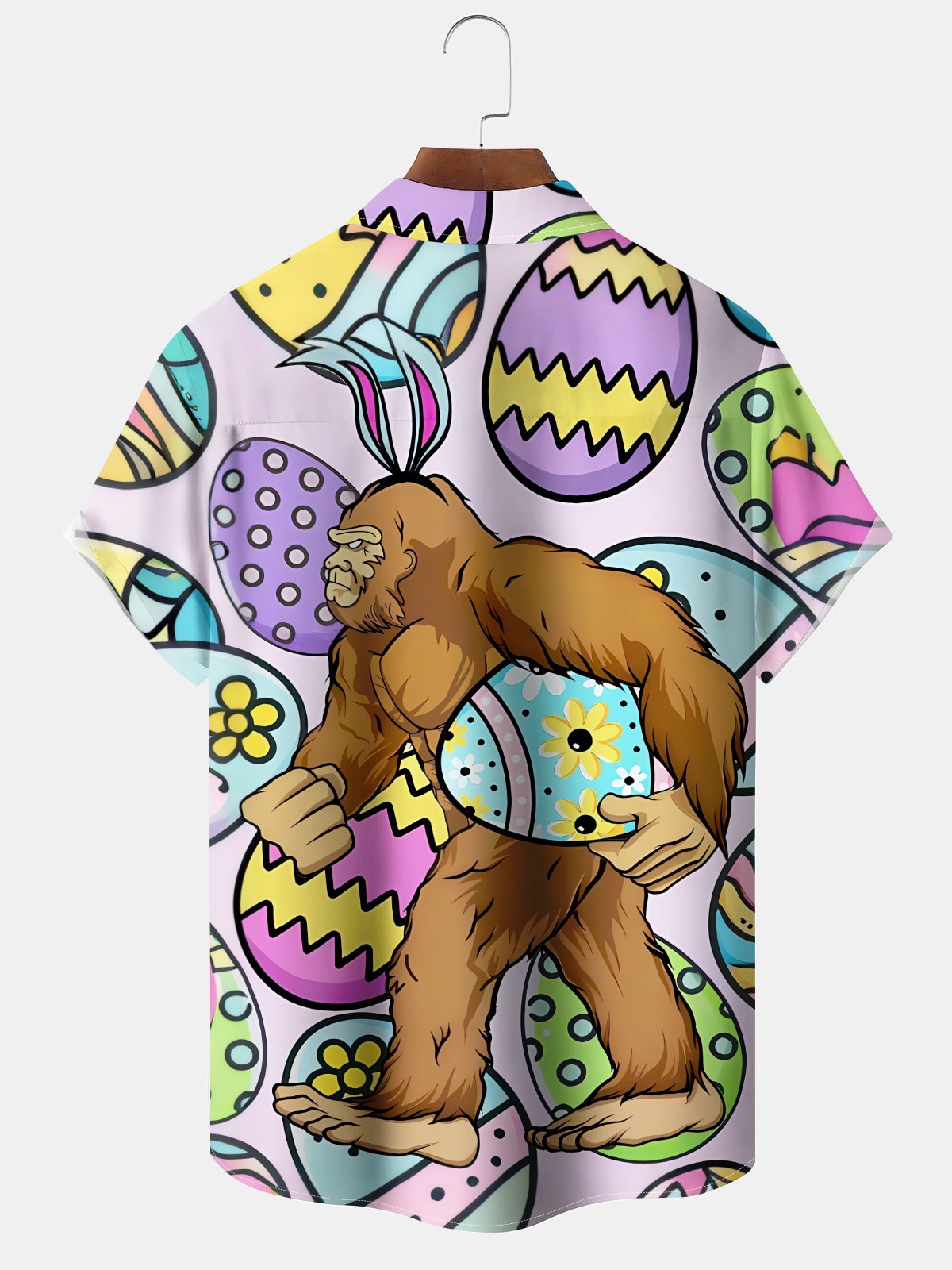 Alohadaddy Hawaii Resort Style Easter Walking Bigfoot Pocket Button Stretch Large Size Men's T-Shirt