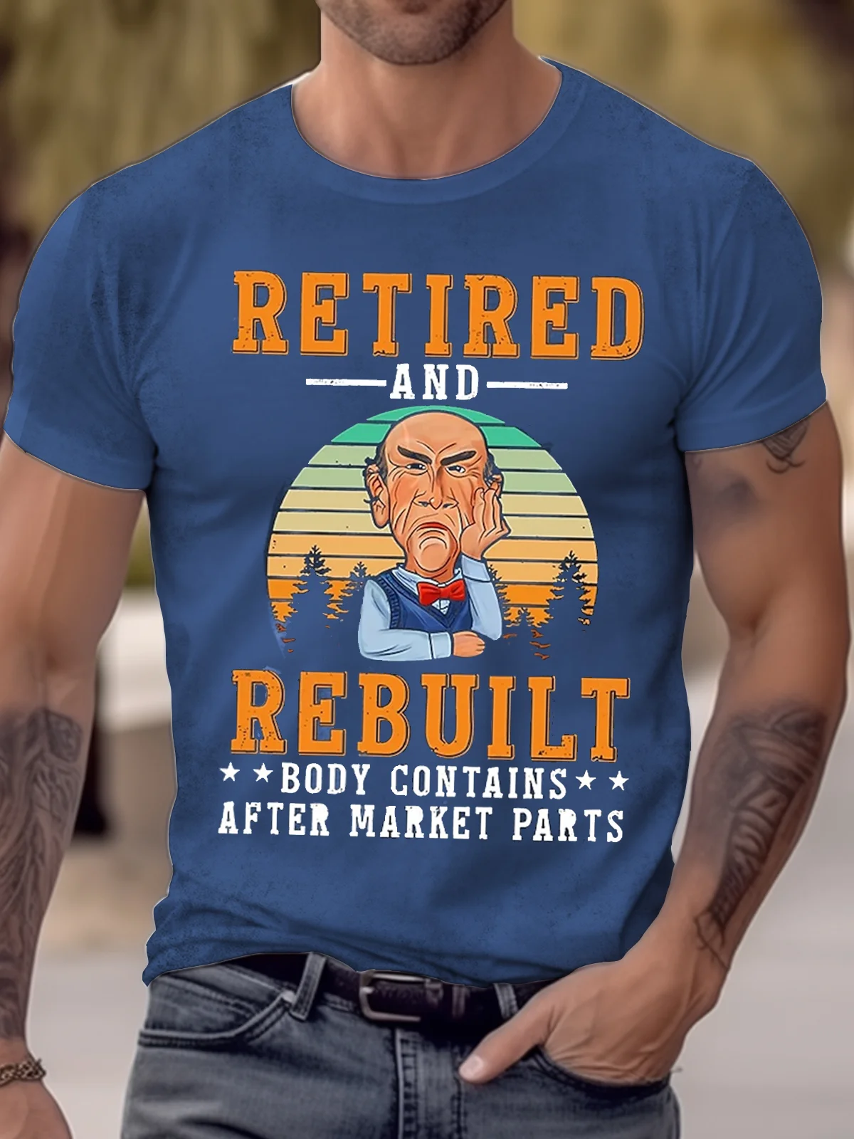 Royaura® Retro Fun Printed Men's Short Sleeve T-Shirt Big & Tall