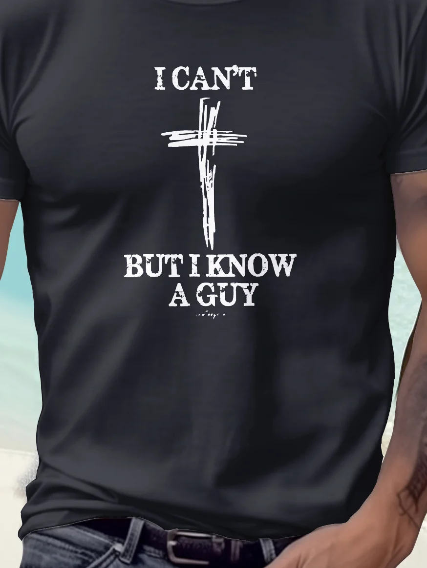 Royaura® Basic Men's Cross Print T-Shirt